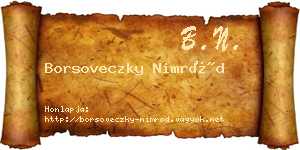 Borsoveczky Nimród névjegykártya